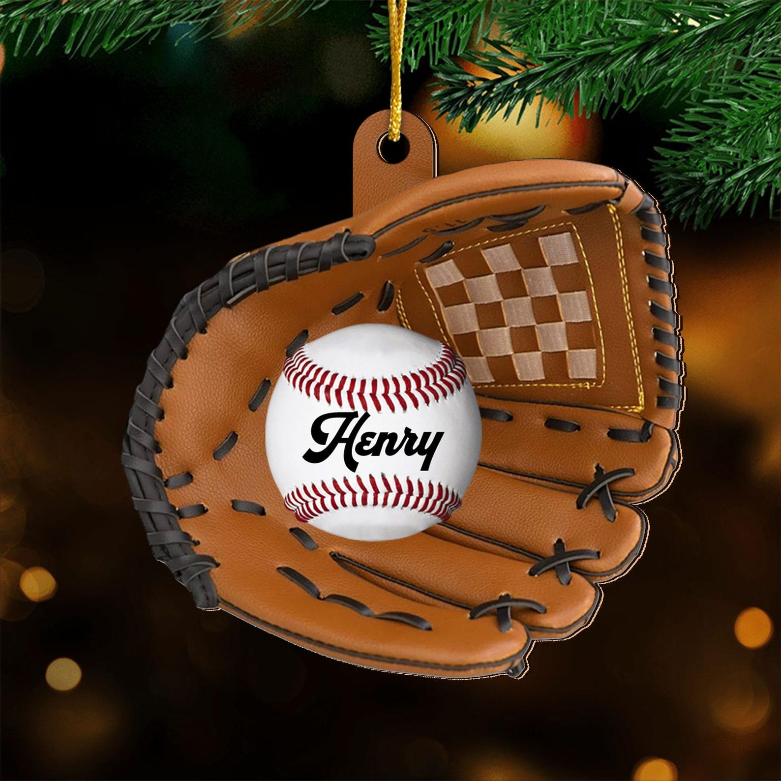 Personalized Baseball Equipment Custom Team Christmas Gift Acrylic Ornament - OR41