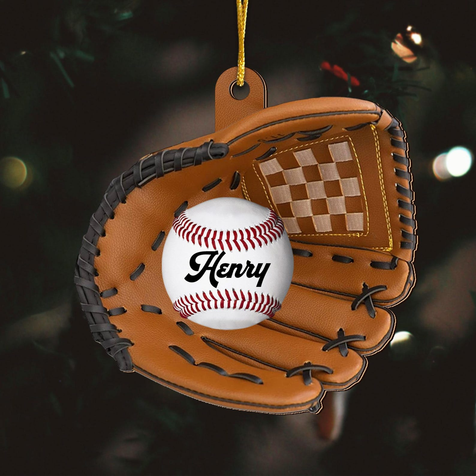 Personalized Baseball Equipment Custom Team Christmas Gift Acrylic Ornament - OR41 3