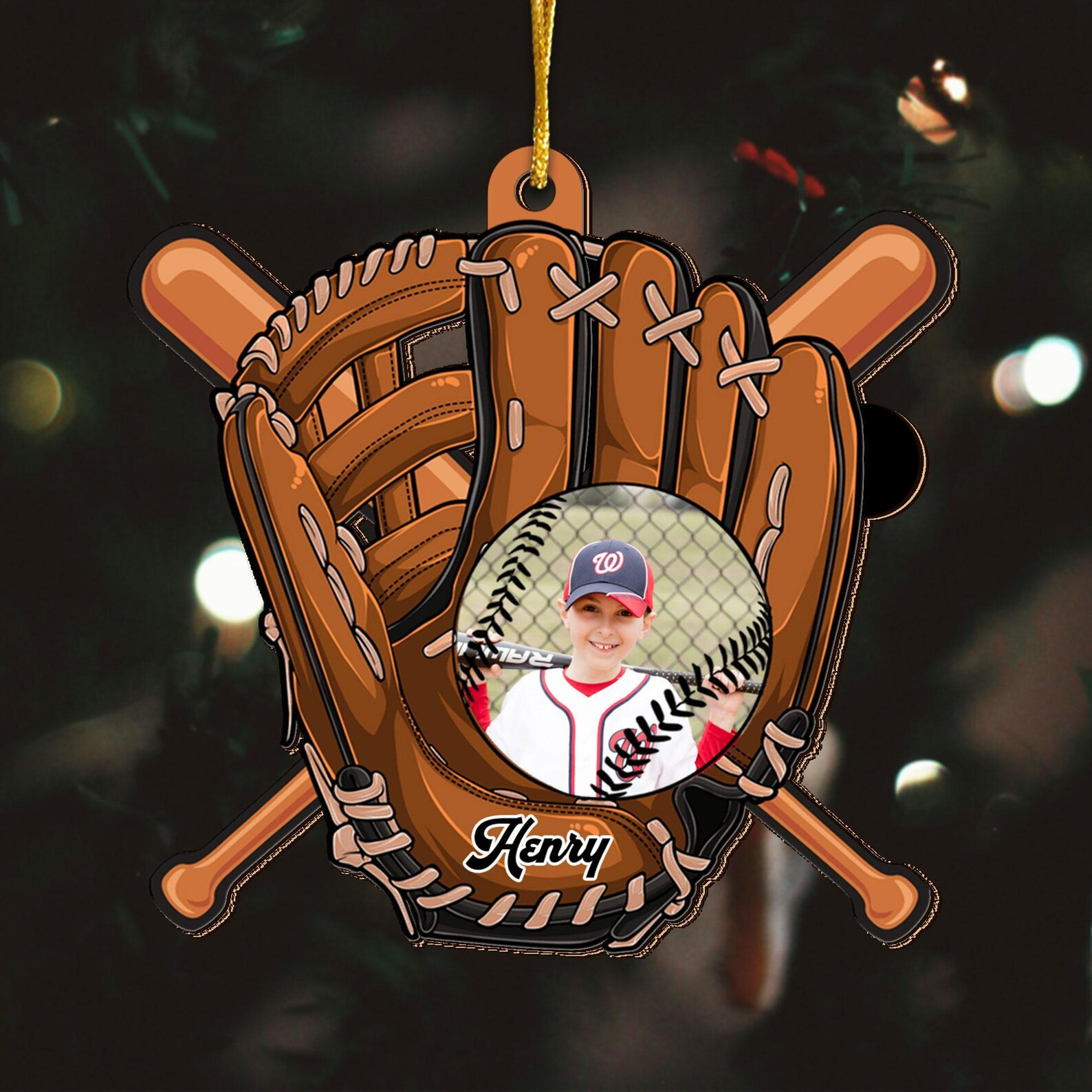 Personalized Baseball Equipment Custom Team Christmas Gift Acrylic Ornament - OR40 3