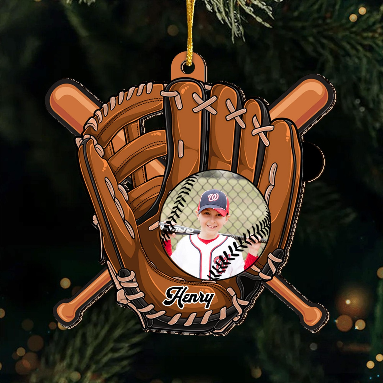 Personalized Baseball Equipment Custom Team Christmas Gift Acrylic Ornament - OR40 5