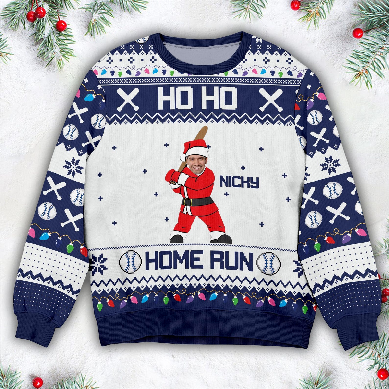 Christmas Baseball Funny Santa Christmas Lover Sweatshirt Sweater - SW12