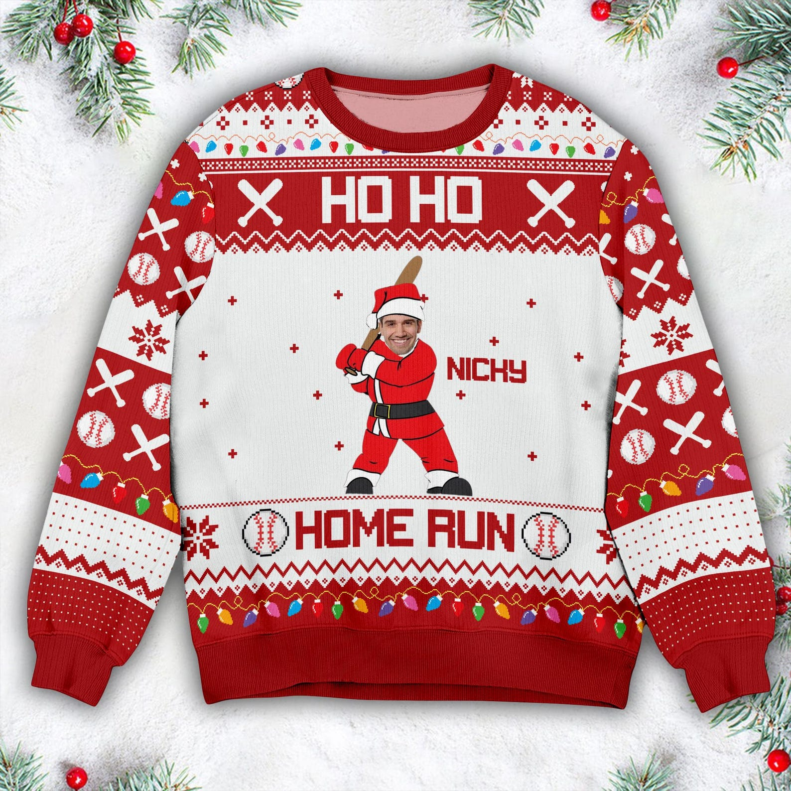 Christmas Baseball Funny Santa Christmas Lover Sweatshirt Sweater - SW12