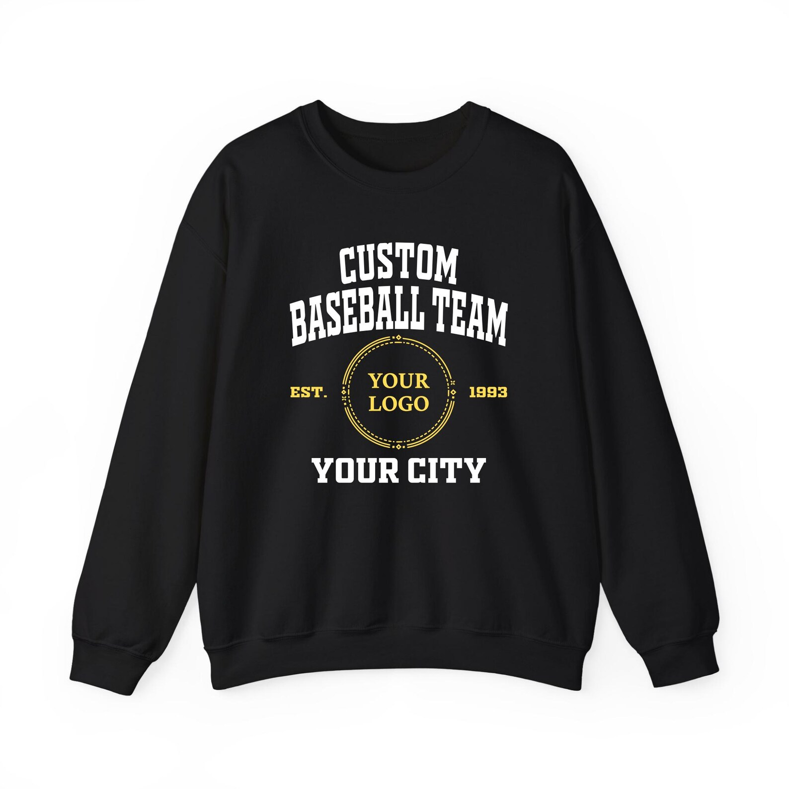 Custom Baseball Team Personalized Name EST Year School City Sports Custom Logo Gift Sweatshirt - SS14