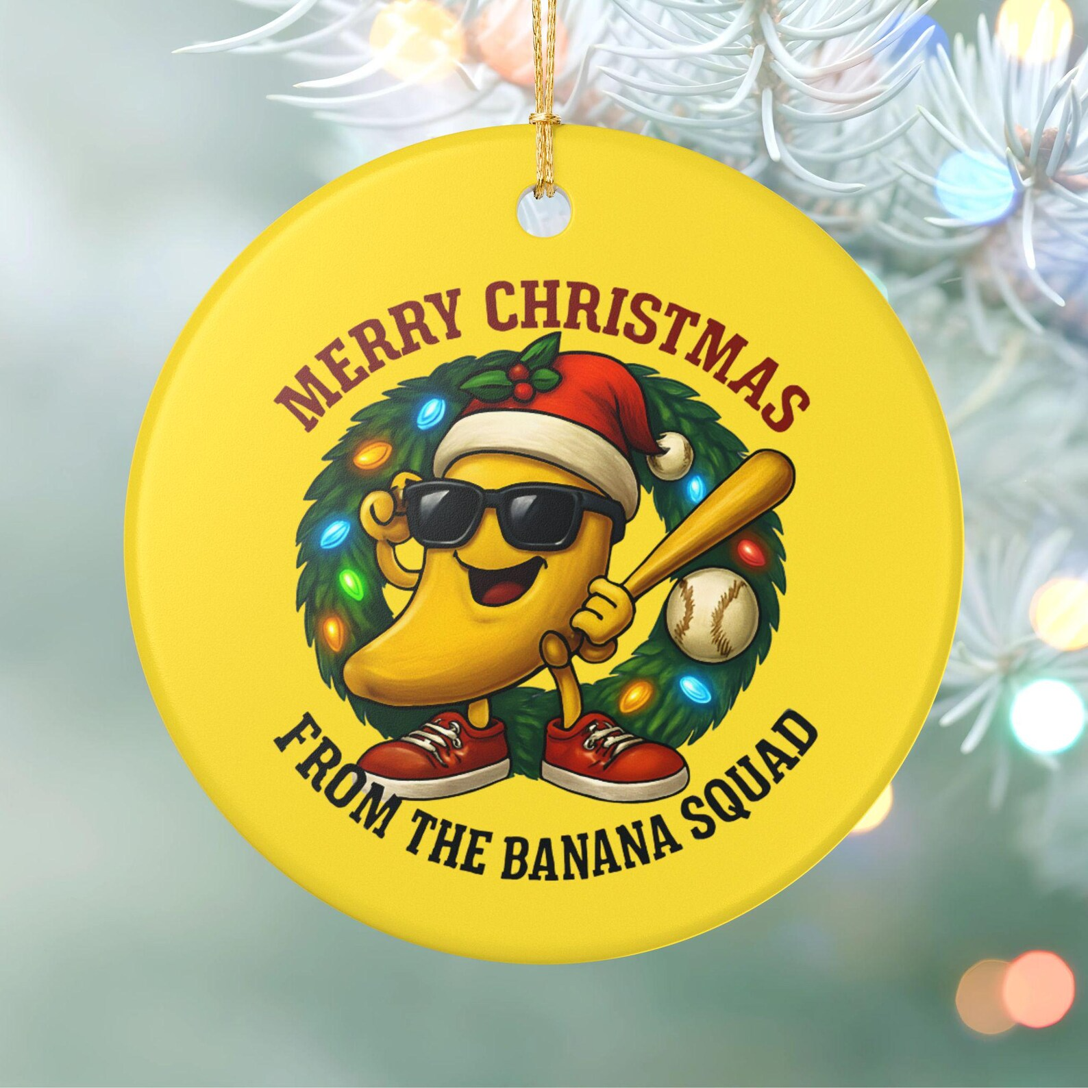 Funny Baseball Banana Christmas Acrylic Ornament - OR67
