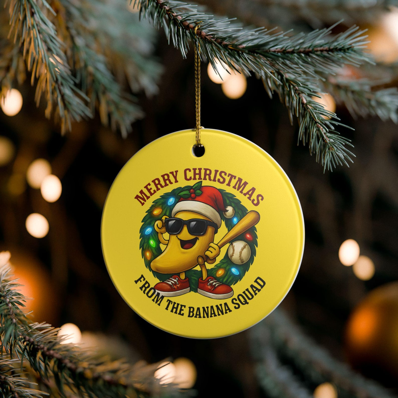 Funny Baseball Banana Christmas Acrylic Ornament - OR67