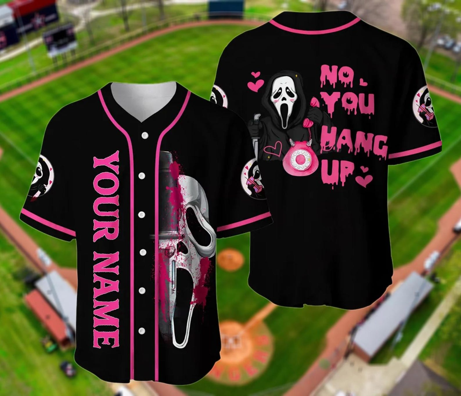 Custom Horror Movie Halloween Baseball, Scary Face Design, Horror Themed Costume Baseball Jersey