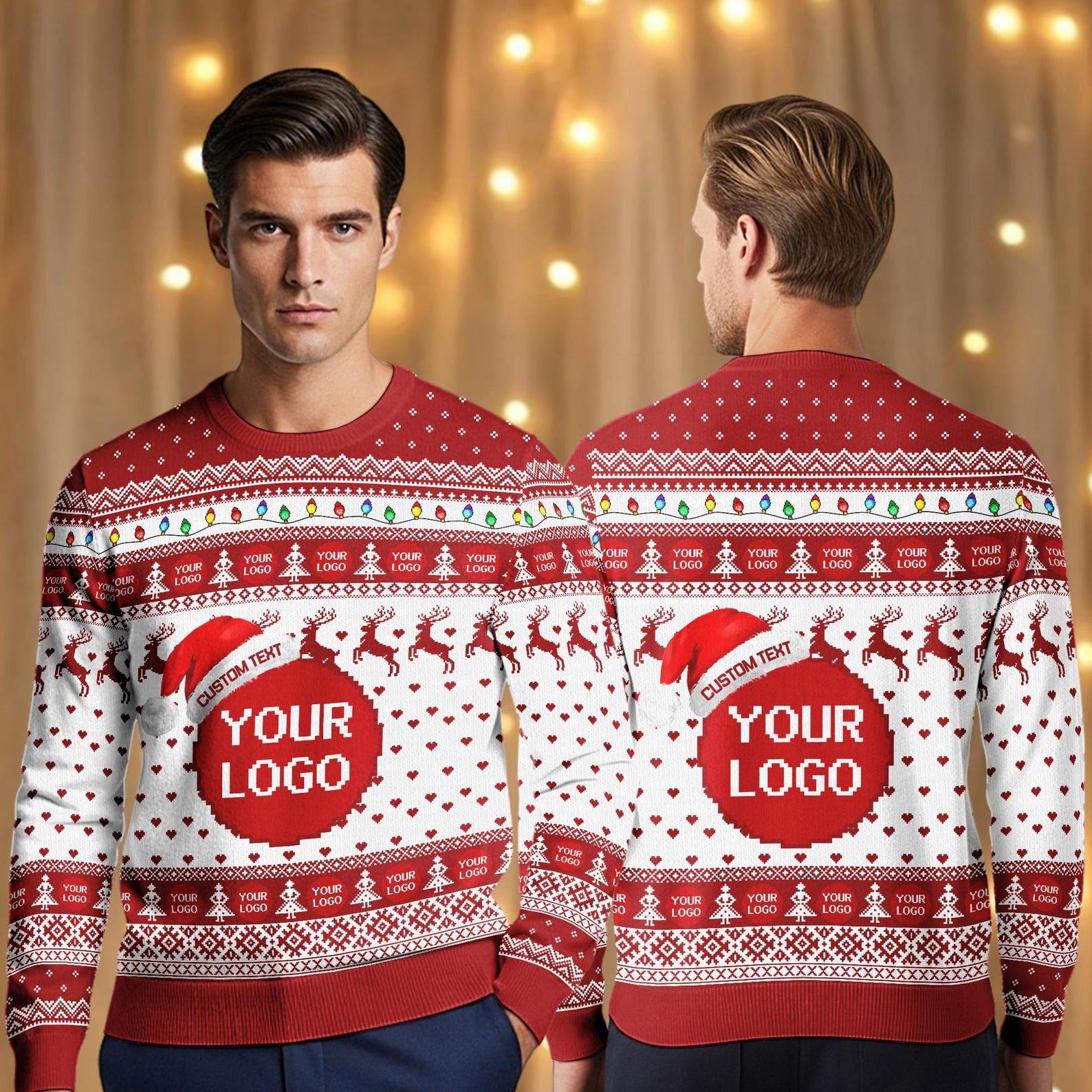 Personalized Logo Christmas 2025 Custom Business Logo Picture Sweater - SW20 4