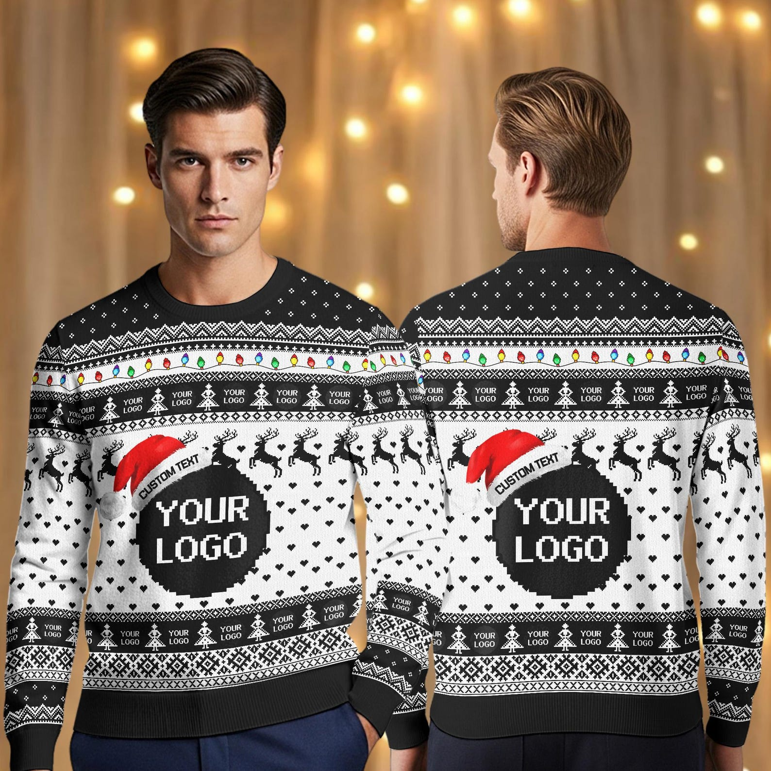 Personalized Logo Christmas 2025 Custom Business Logo Picture Sweater - SW20 7