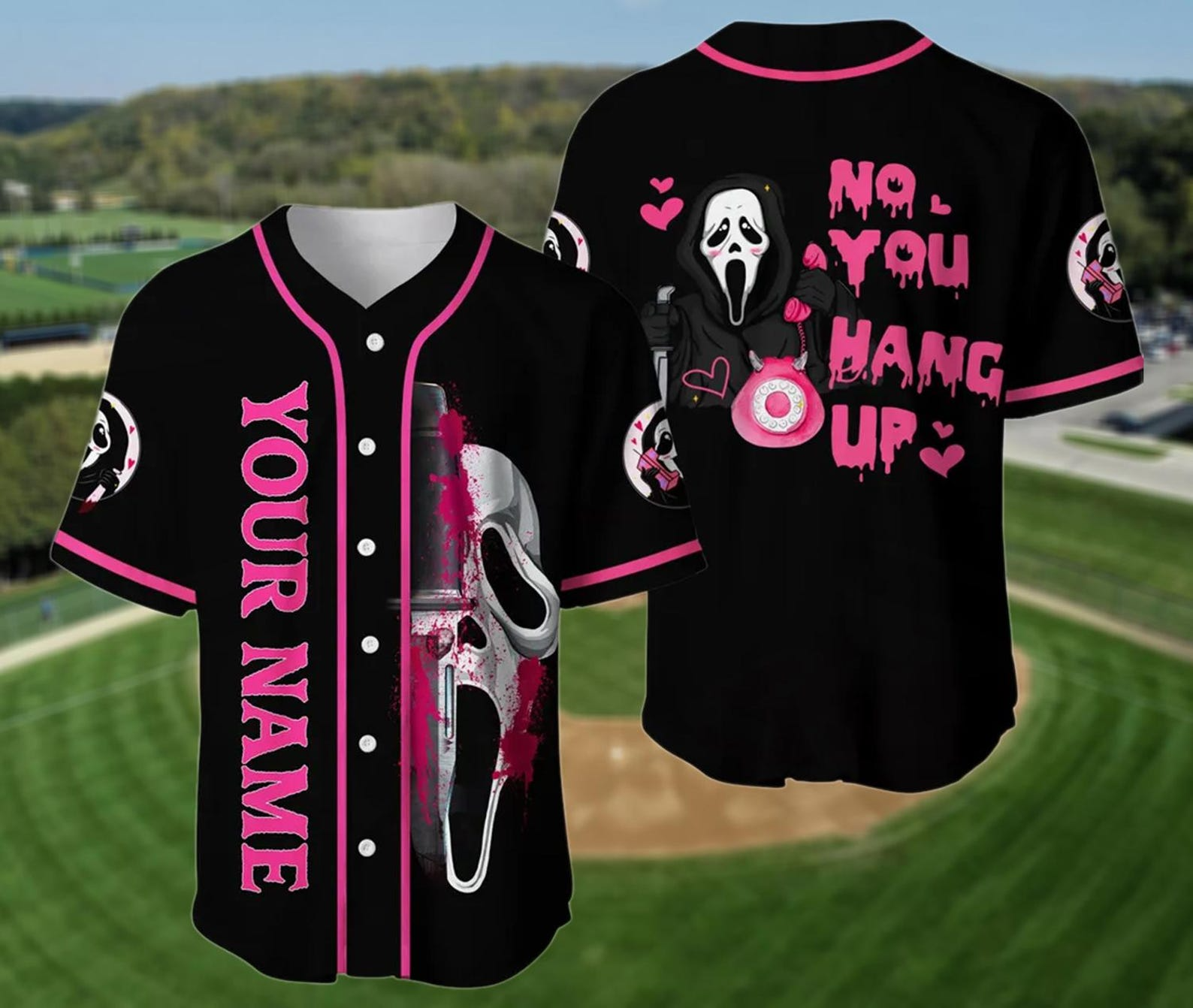Custom Horror Movie Halloween Baseball, Scary Face Design, Horror Themed Costume Baseball Jersey