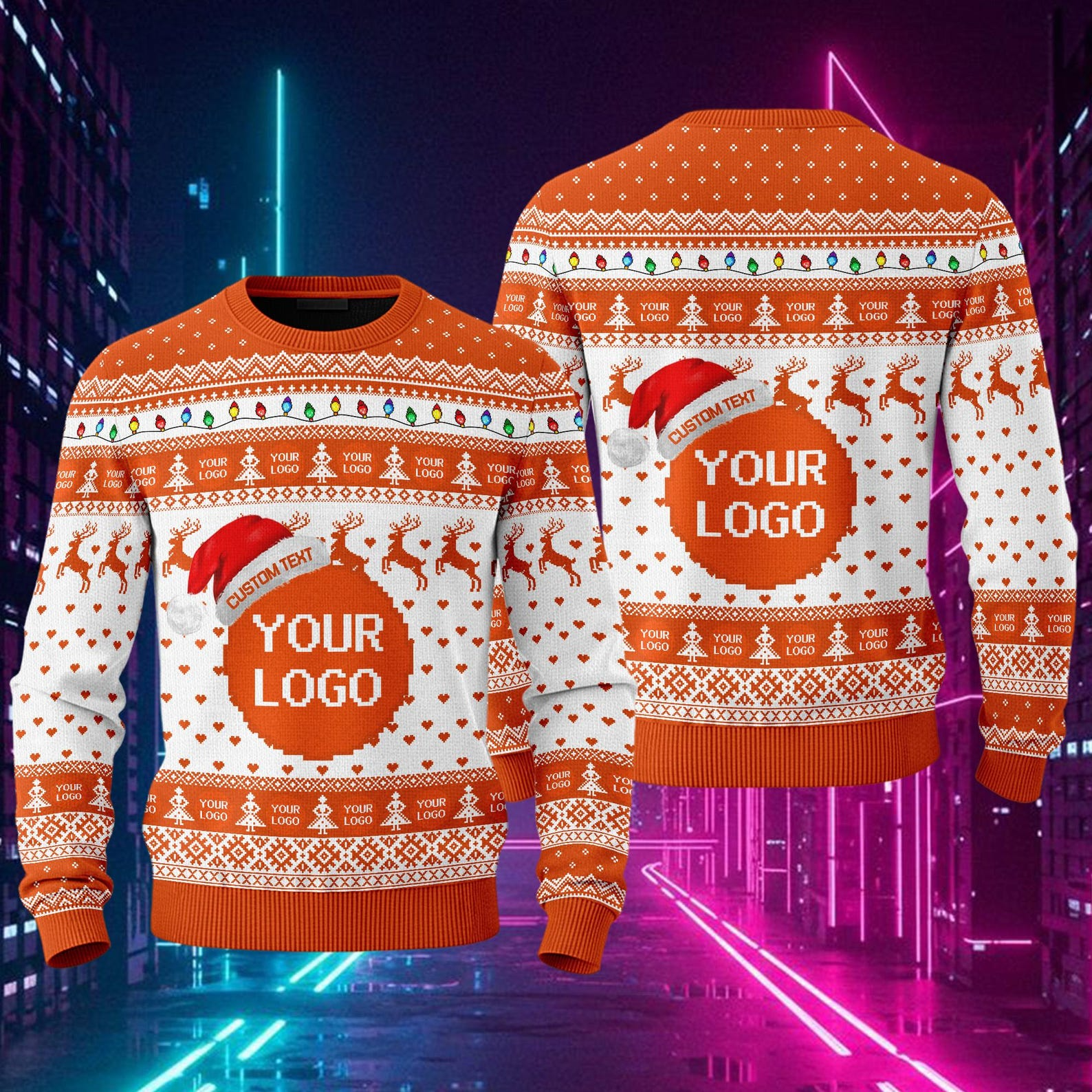 Personalized Logo Christmas 2025 Custom Business Logo Picture Sweater - SW20 3