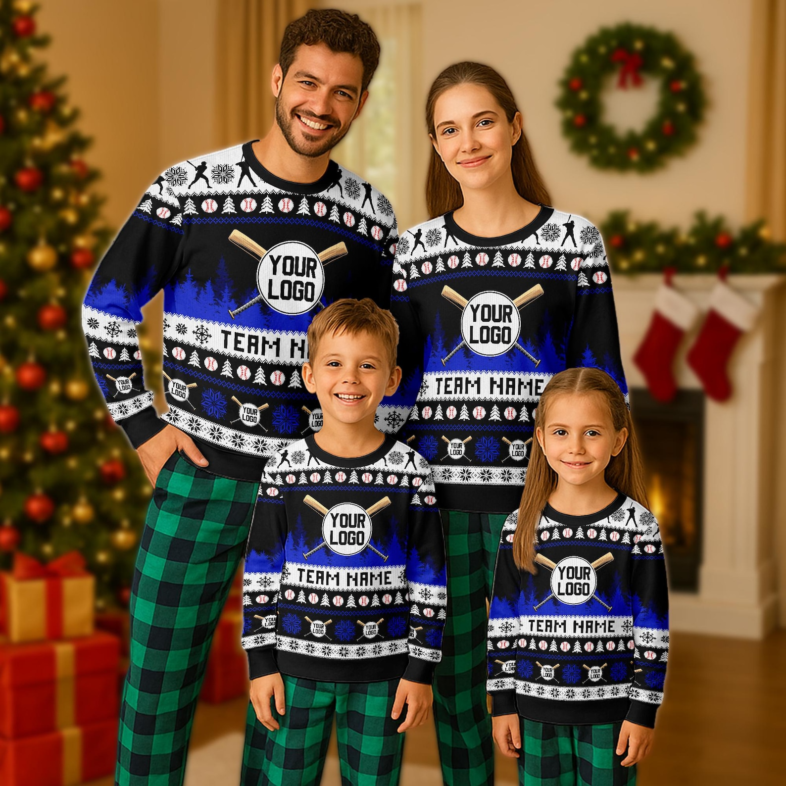 Personalized Logo Custom Baseball Team Photo Shirt Custom Picture Christmas Holiday Gift Sweater - SW21 4