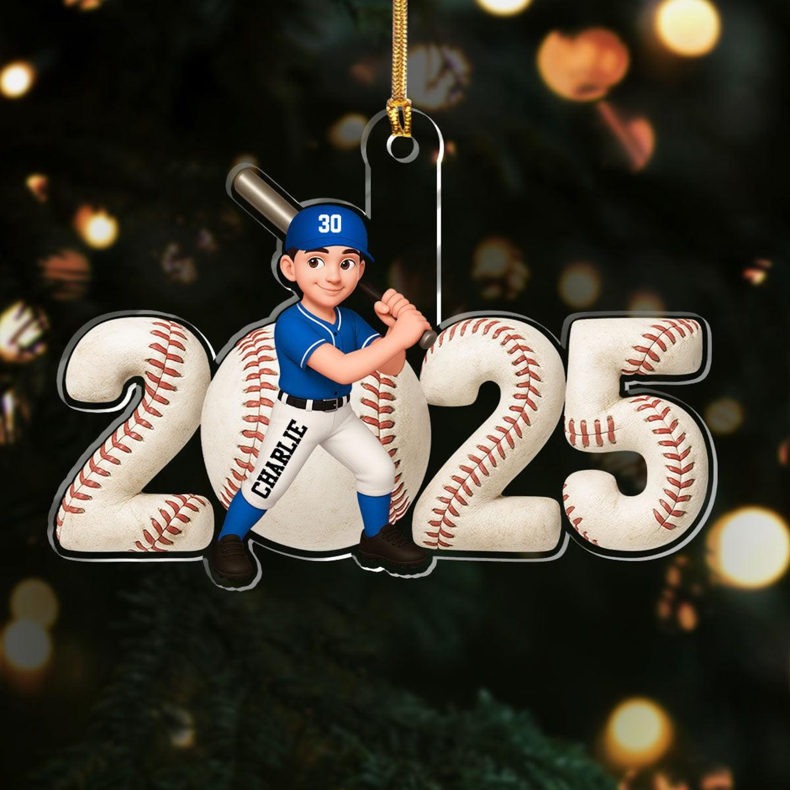 Personalized 2025 Baseball Player Custom Softball Gift for Sport Lovers Acrylic Ornament - OR53 3