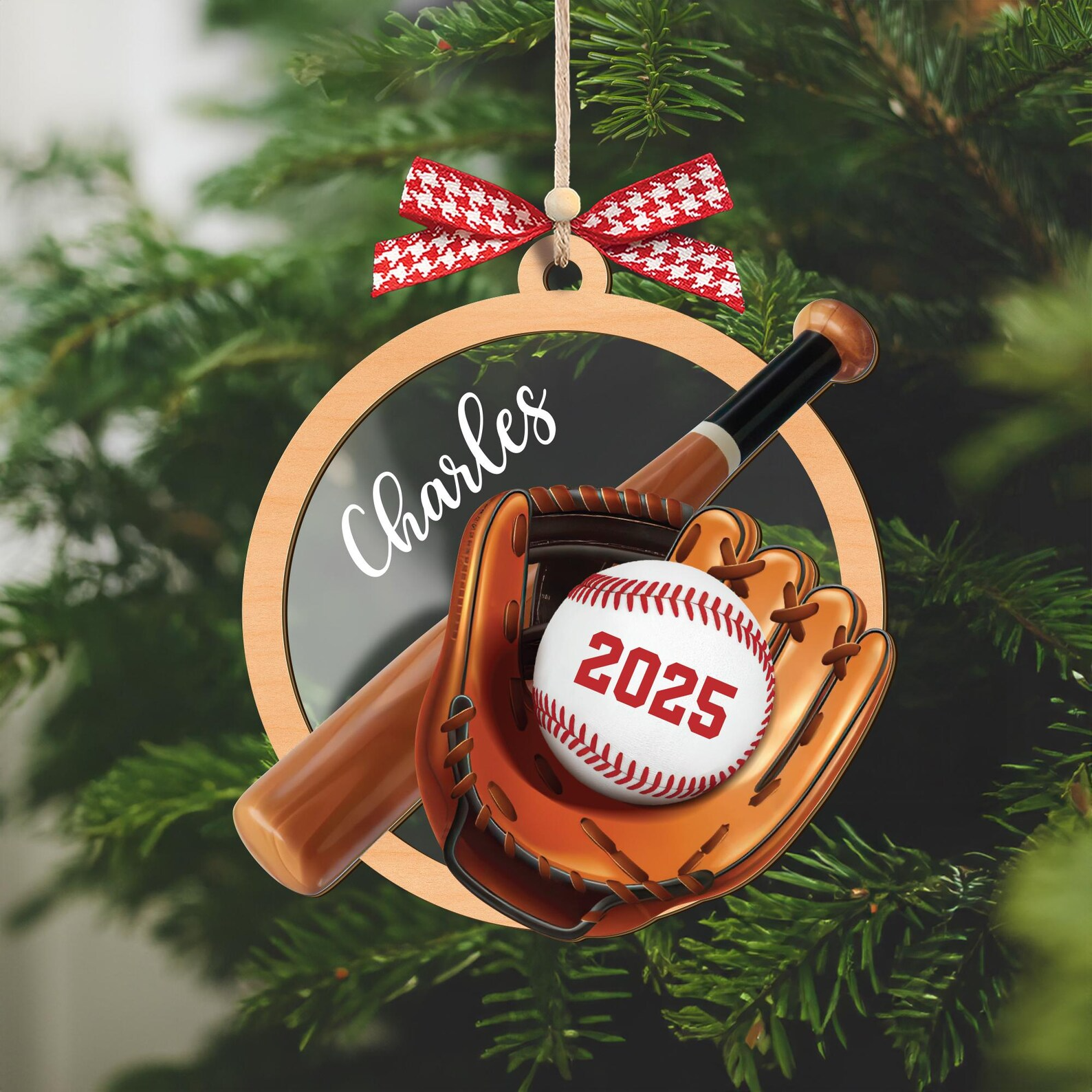 Custom Baseball Player Keepsake Team Sport Christmas Gift 2025 Acrylic Ornament - OR54