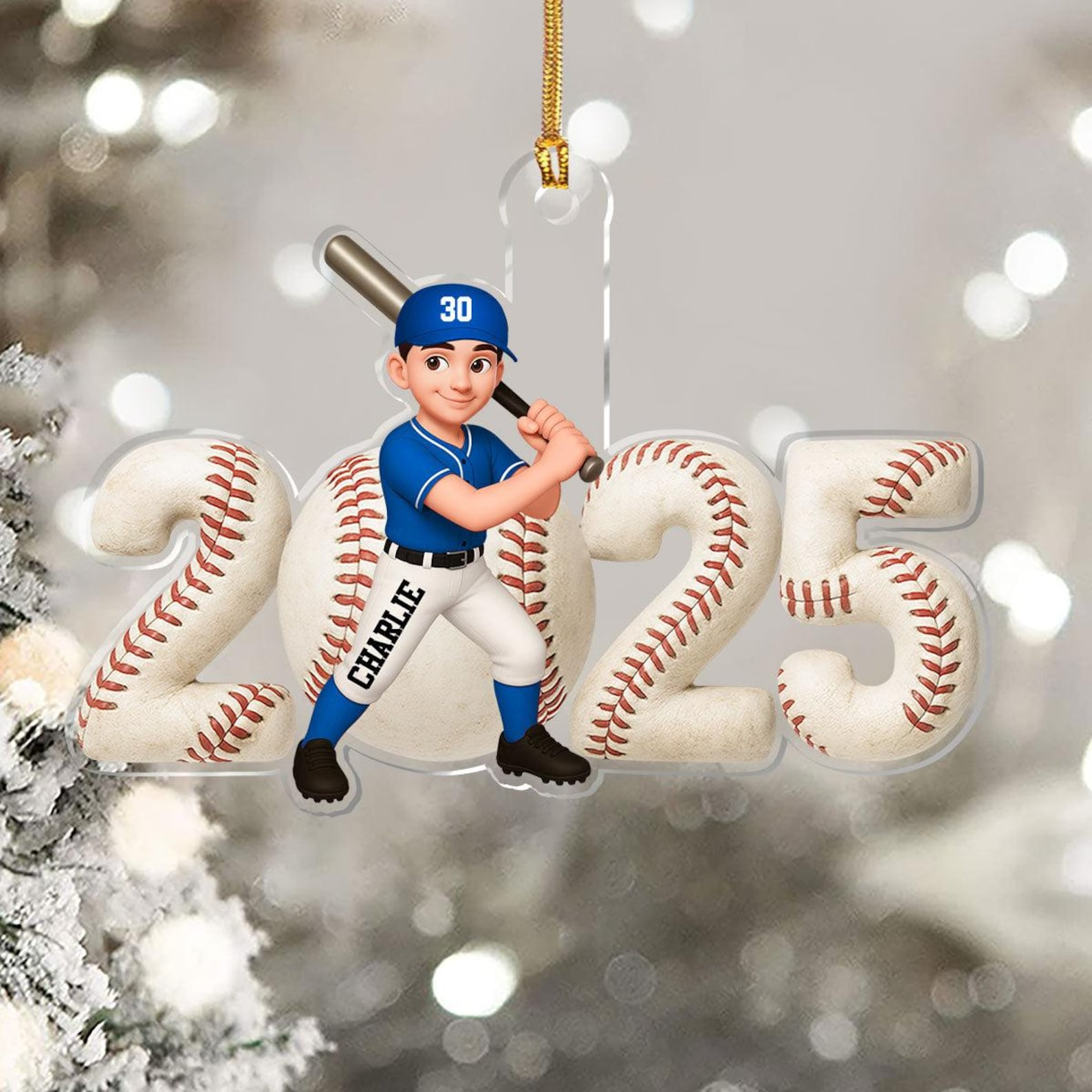 Personalized 2025 Baseball Player Custom Softball Gift for Sport Lovers Acrylic Ornament - OR53