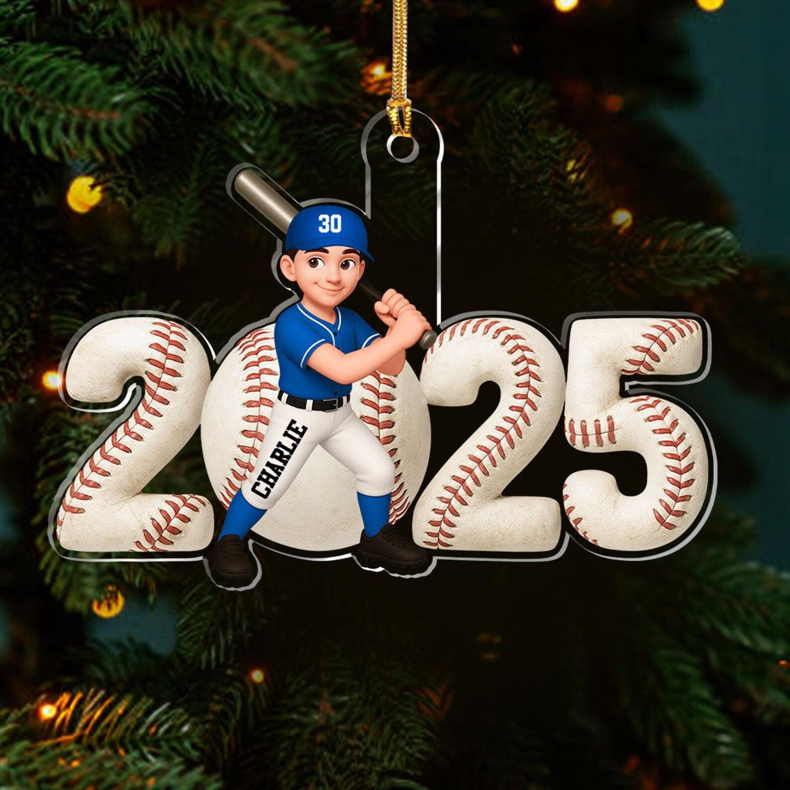 Personalized 2025 Baseball Player Custom Softball Gift for Sport Lovers Acrylic Ornament - OR53