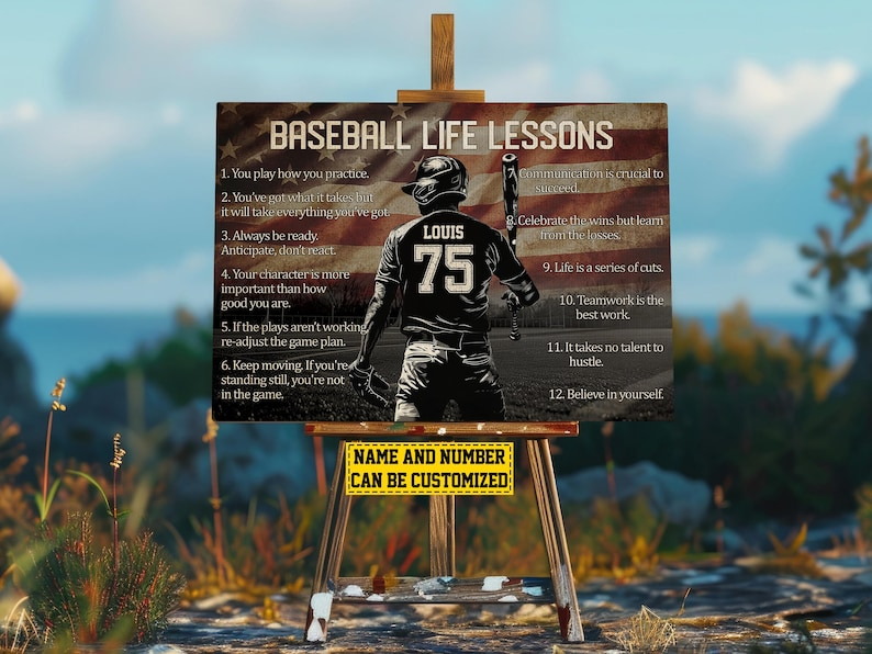 Personalized Baseball Canvas Life Lesson Canvas Wall Art Print 3
