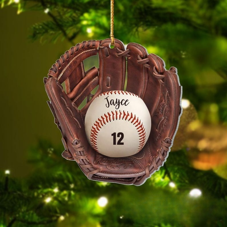 Personalized Baseball Christmas Ornament Custom Baseball Team Gift Christmas Tree Ornament Baseball Ornament - OR22