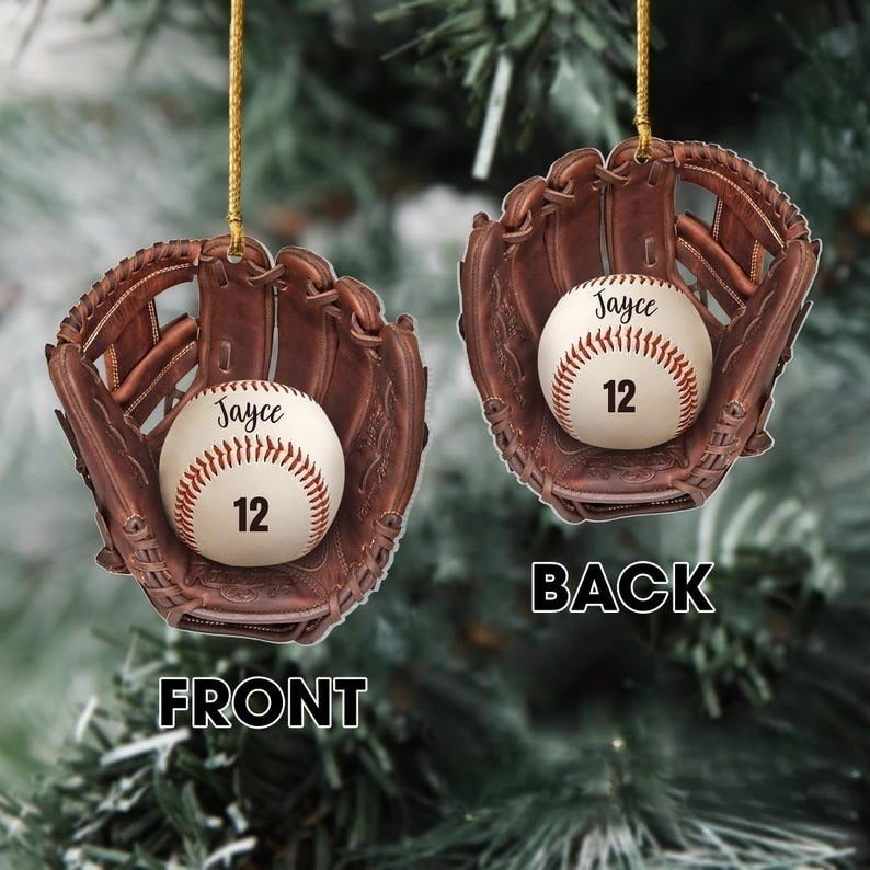 Personalized Baseball Christmas Ornament Custom Baseball Team Gift Christmas Tree Ornament Baseball Ornament - OR22
