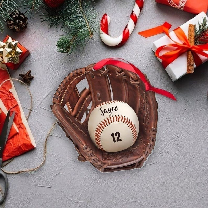 Personalized Baseball Christmas Ornament Custom Baseball Team Gift Christmas Tree Ornament Baseball Ornament - OR22 4