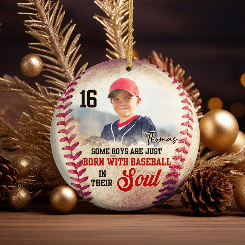 Some Boys Are Just Born With Baseball In Their Soul Acrylic Ornament Personalized Baseball Player Fan Gift 4