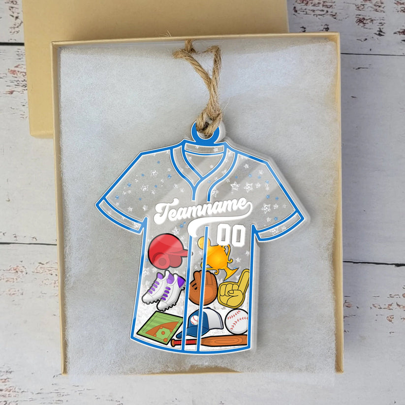 Personalized Baseball Christmas Shake Ornament Custom Baseball Christmas Tree Ornament Home Decor Xmas Baseball Lover Gift Acrylic Ornament