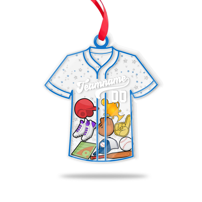 Personalized Baseball Christmas Shake Ornament Custom Baseball Christmas Tree Ornament Home Decor Xmas Baseball Lover Gift Acrylic Ornament