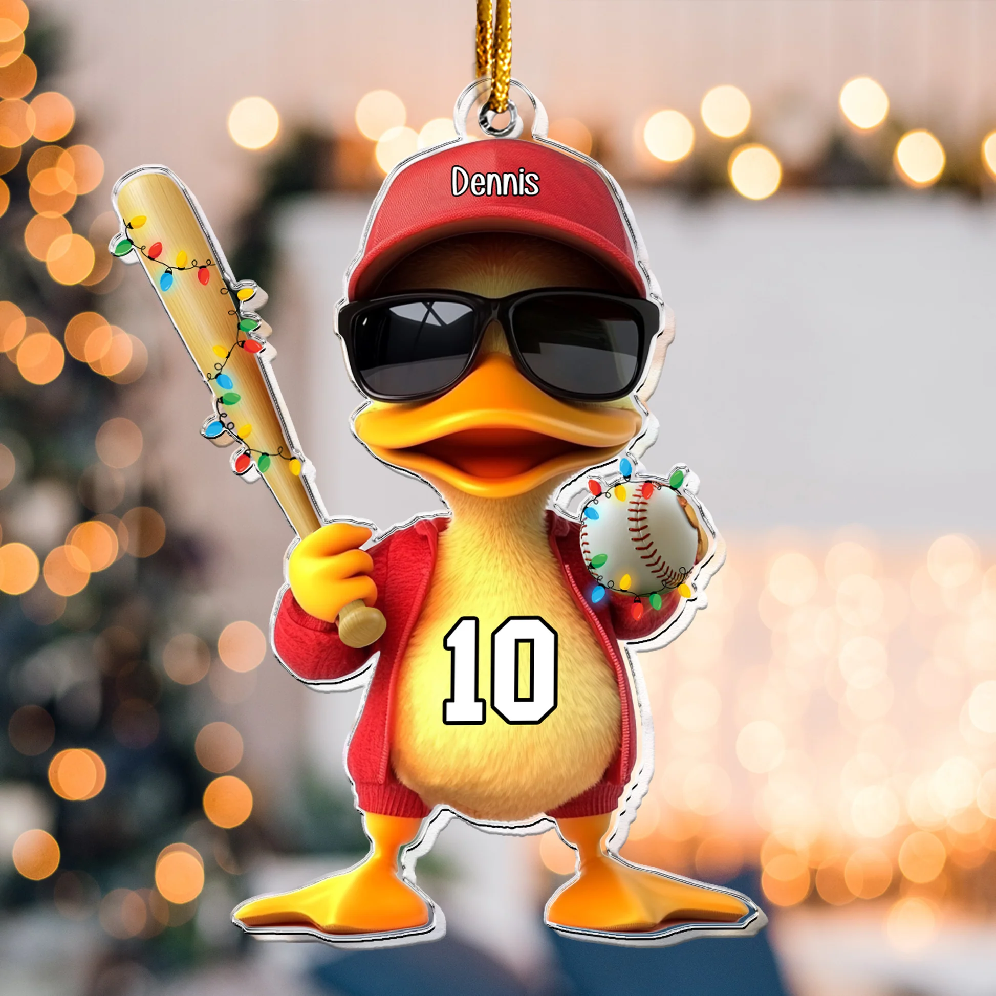 Funny Duck For Baseball Softball Lover Personalized Acrylic Ornament