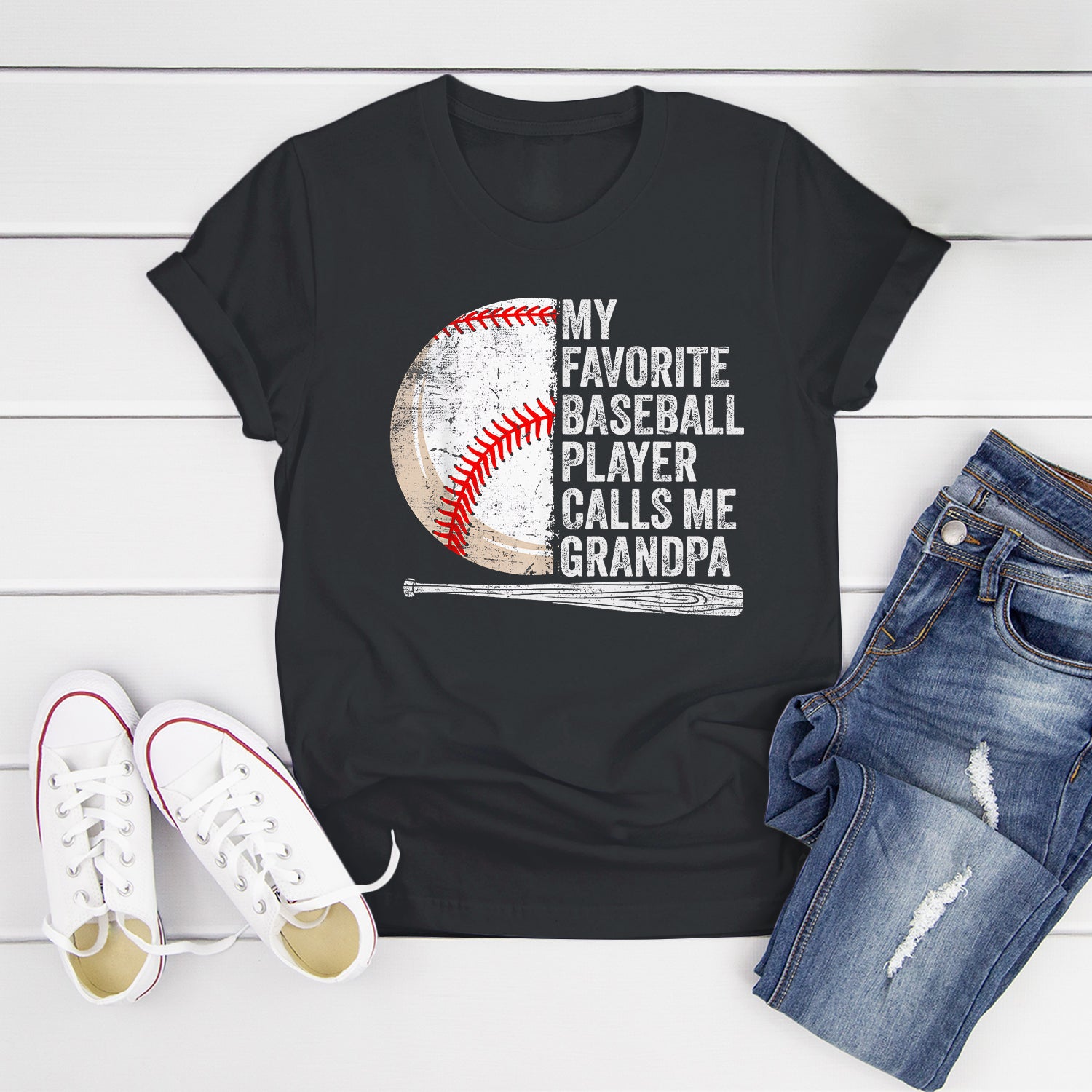 My Favorite Player Calls Me Grandpa Mens Baseball T Shirt