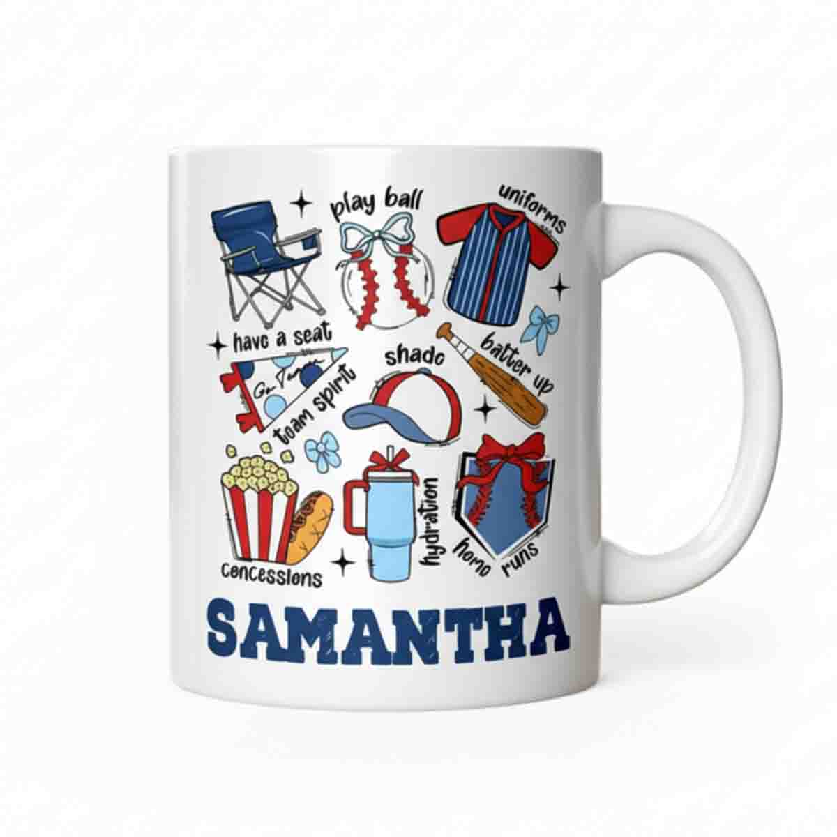 Retro Game Day Baseball Sports Lover Gift with Custom Name Ceramic Mug - MU11