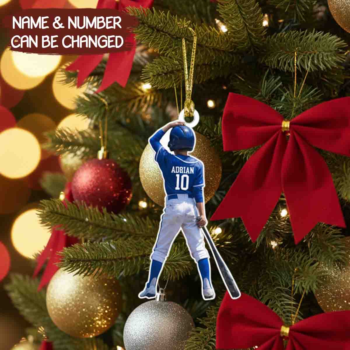 Personalized Name Baseball Christmas Gift Acrylic Ornament - OR71