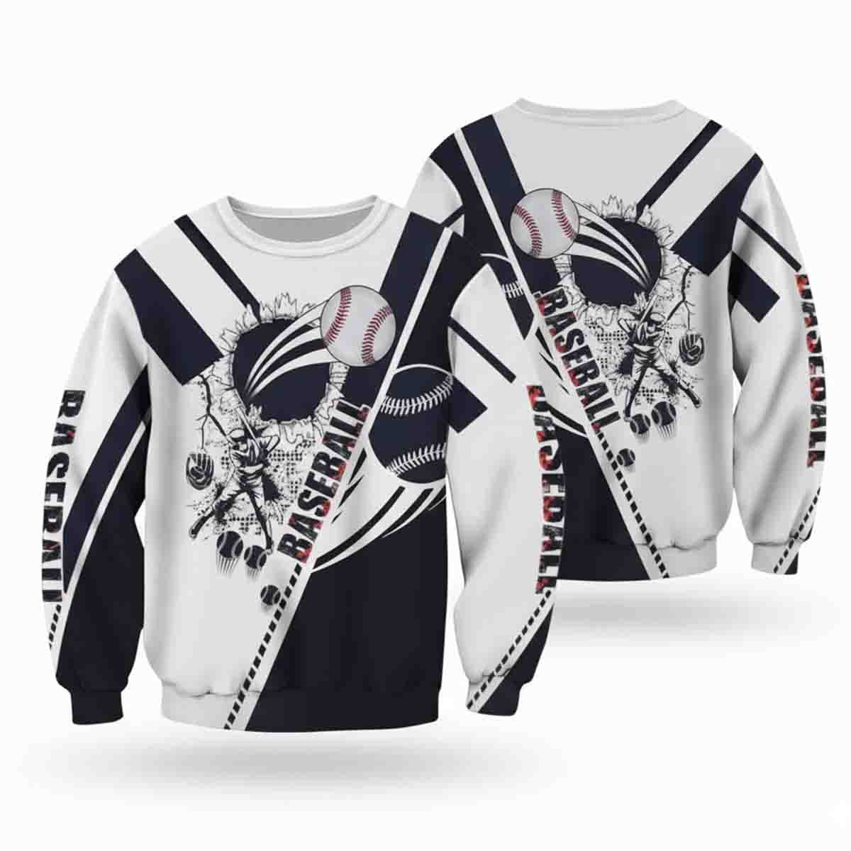 Baseball 3D All Over Printed Cozy Sports Fans Christmas Gift for Baseball Lover Family Sweatshirt - SS16