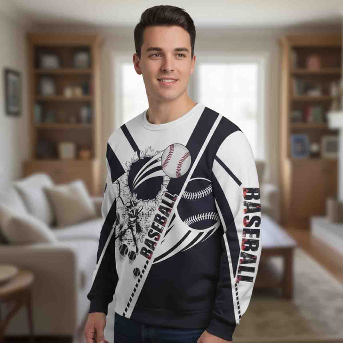 Baseball 3D All Over Printed Cozy Sports Fans Christmas Gift for Baseball Lover Family Sweatshirt - SS16 3