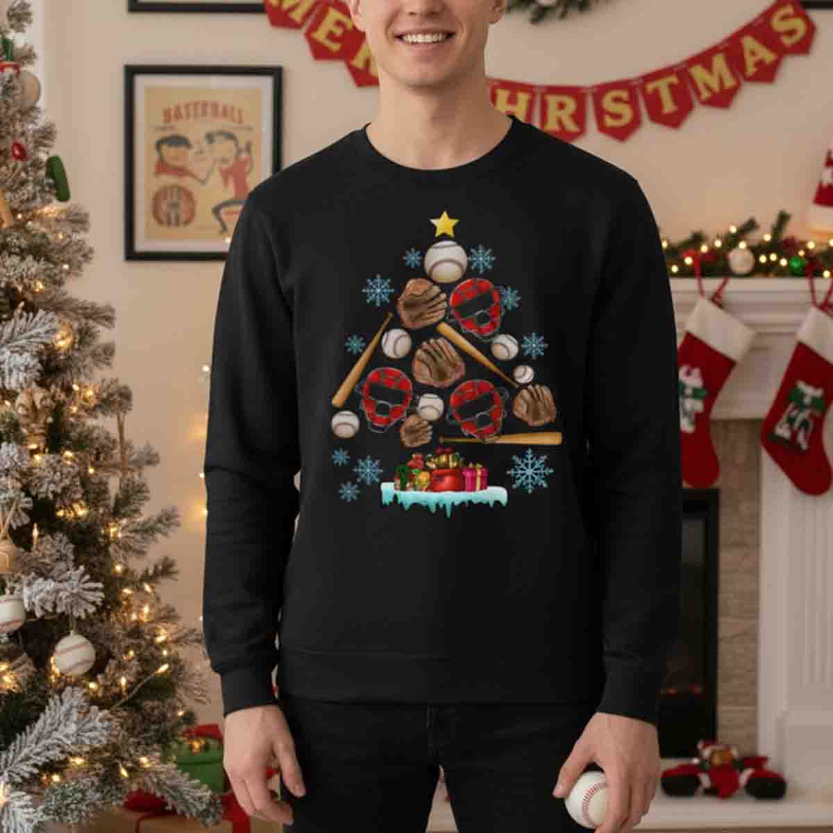 Baseball Christmas Tree Sweatshirt - SS24 3
