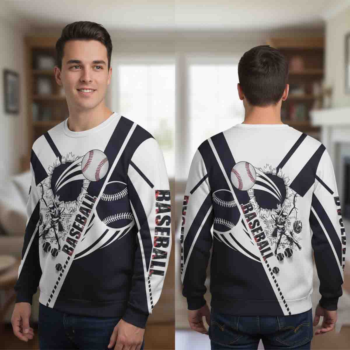 Baseball 3D All Over Printed Cozy Sports Fans Christmas Gift for Baseball Lover Family Sweatshirt - SS16