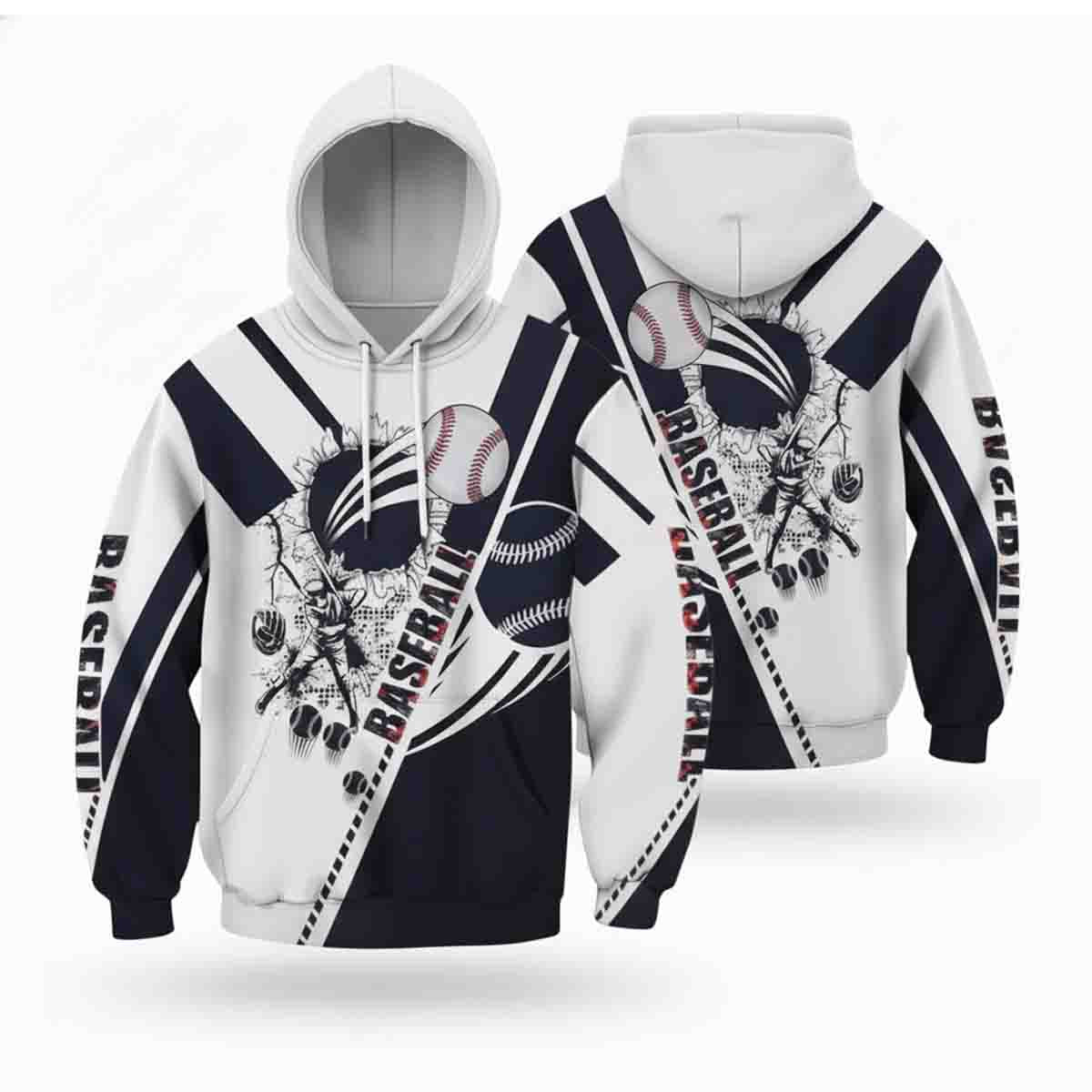 Baseball 3D All Over Printed Cozy Sports Fans Christmas Gift for Baseball Lover Family Hoodie 3D - HD12