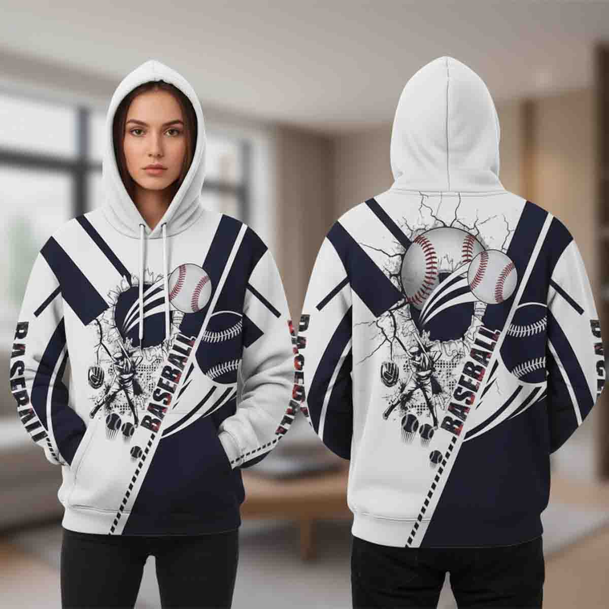 Baseball 3D All Over Printed Cozy Sports Fans Christmas Gift for Baseball Lover Family Hoodie 3D - HD12 3