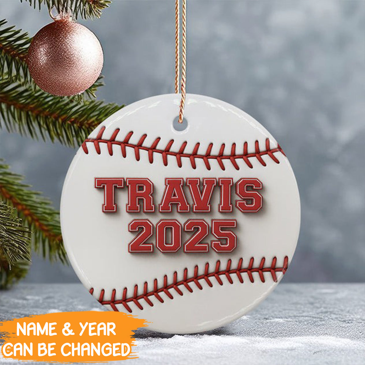 Personalized Baseball Christmas Ornament 2025, Xmas Ornaments 2025, Sport Fan Acrylic Ornament 6