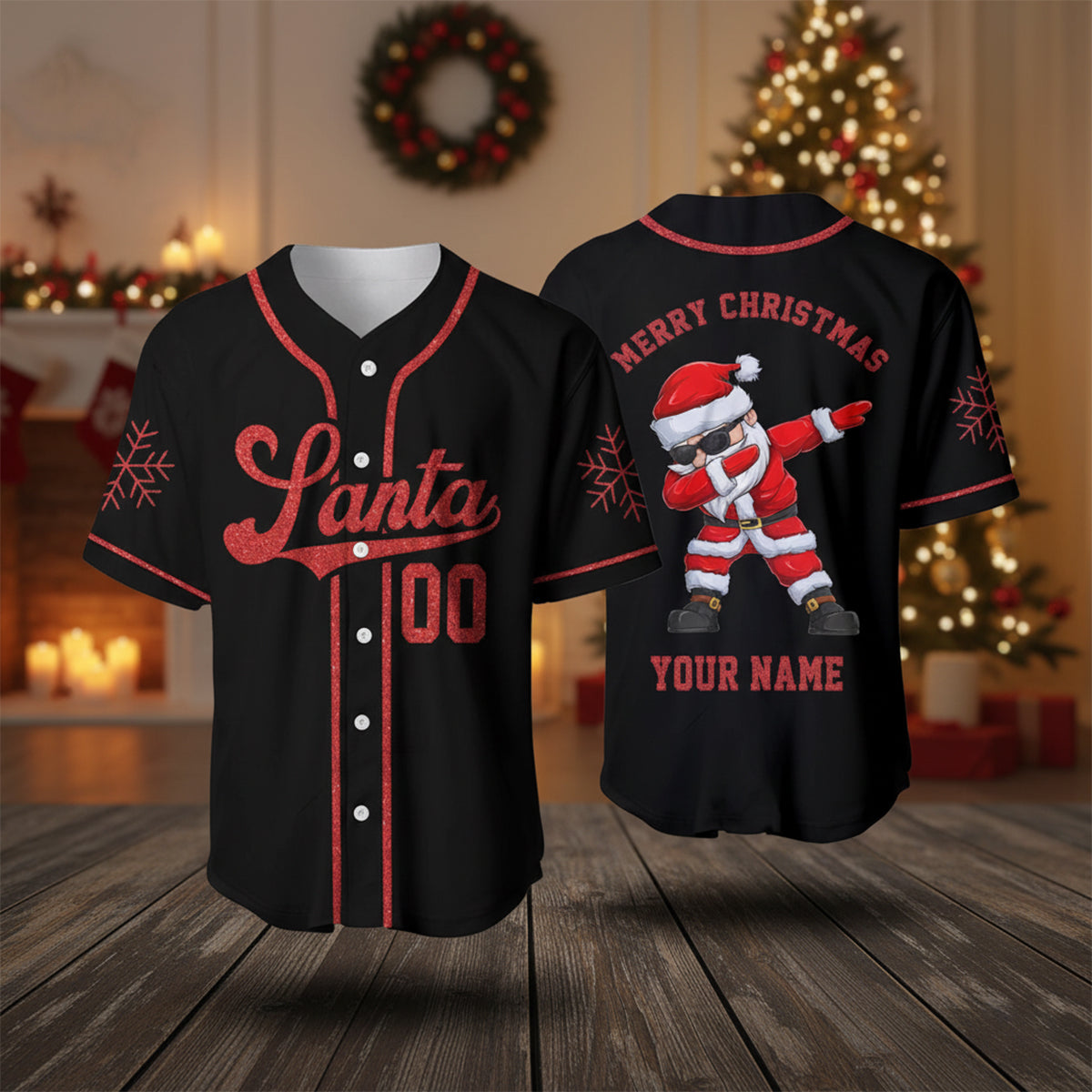 Personalized Santa Claus Christmas Baseball Jersey - JS85