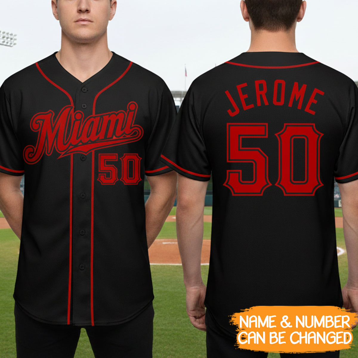 Custom Black Red Baseball Jersey