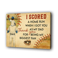 Baseball Dad We Scored A Home Run When We Got You Baseball Canvas