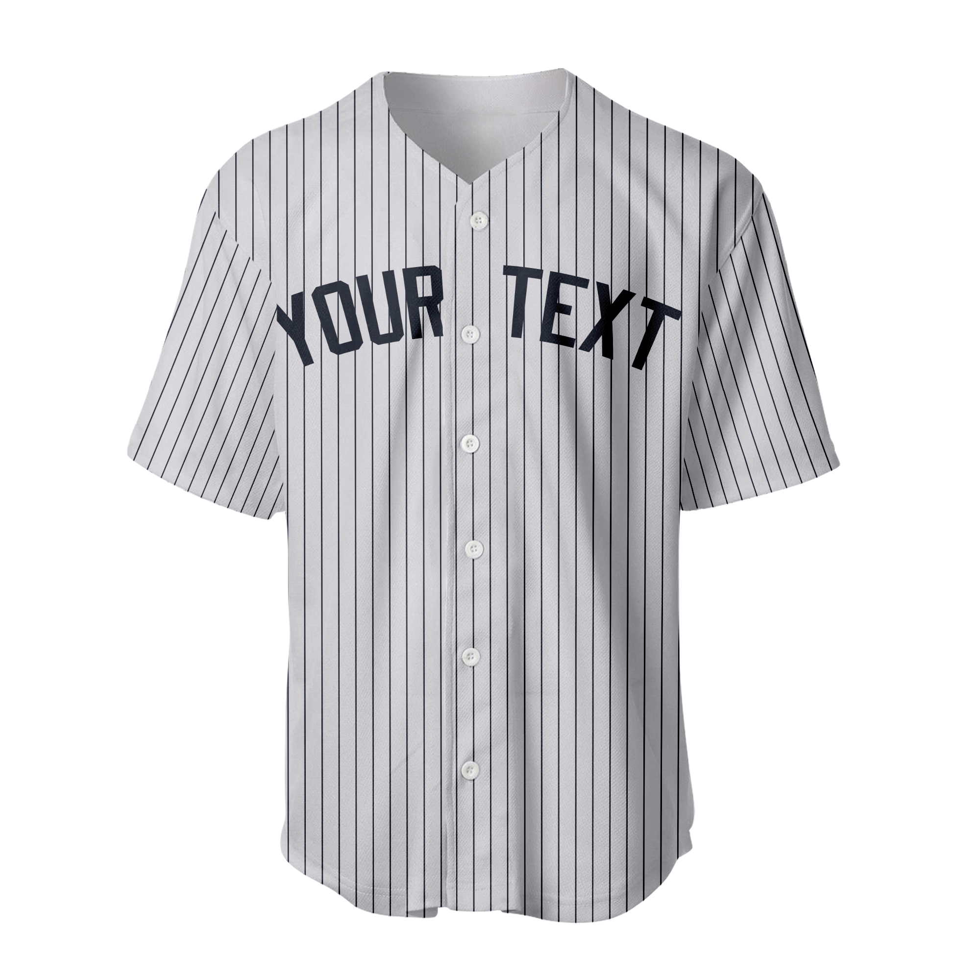 Custom Team Name Number Logo White Navy Pinstripe Navy Baseball Jersey