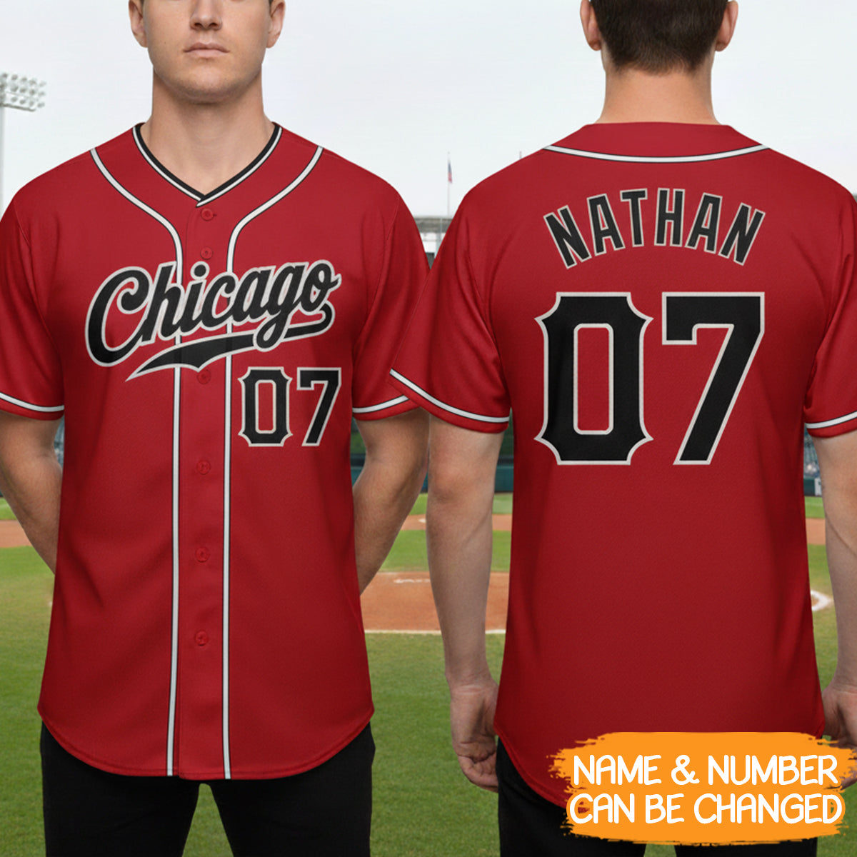 Custom Red Black-White Baseball Jersey