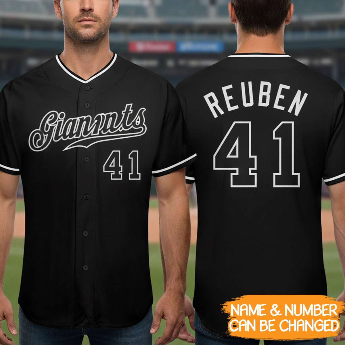 Custom Black Black-White Baseball Jersey