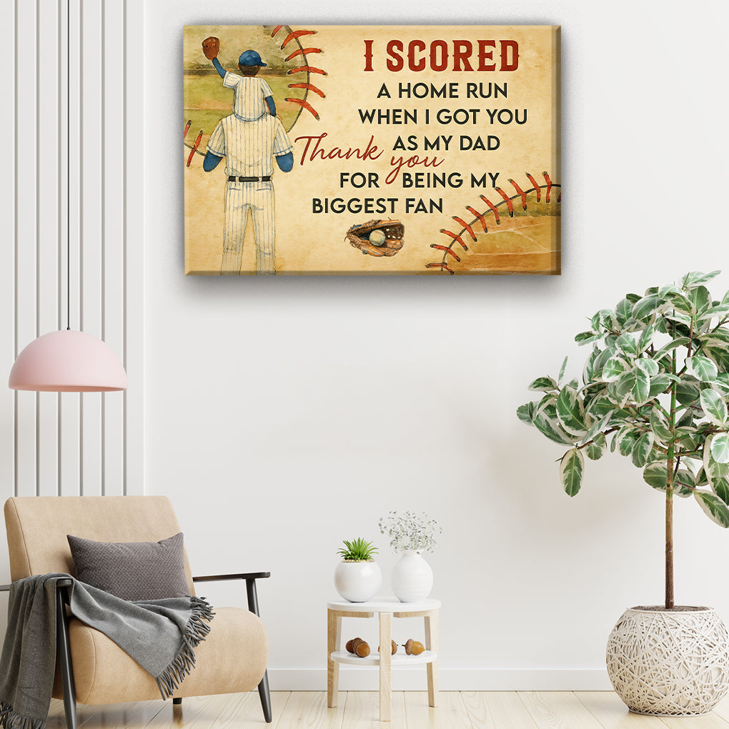 Baseball Dad We Scored A Home Run When We Got You Baseball Canvas 4