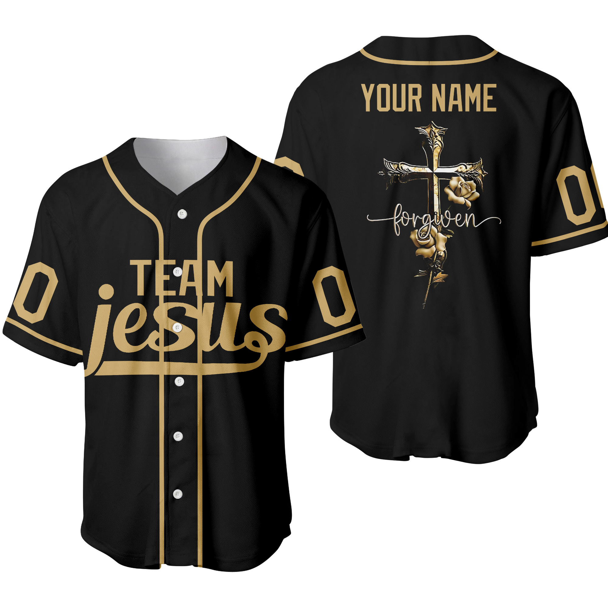 Personalized Christian Jesus Forgiven Baseball Jersey