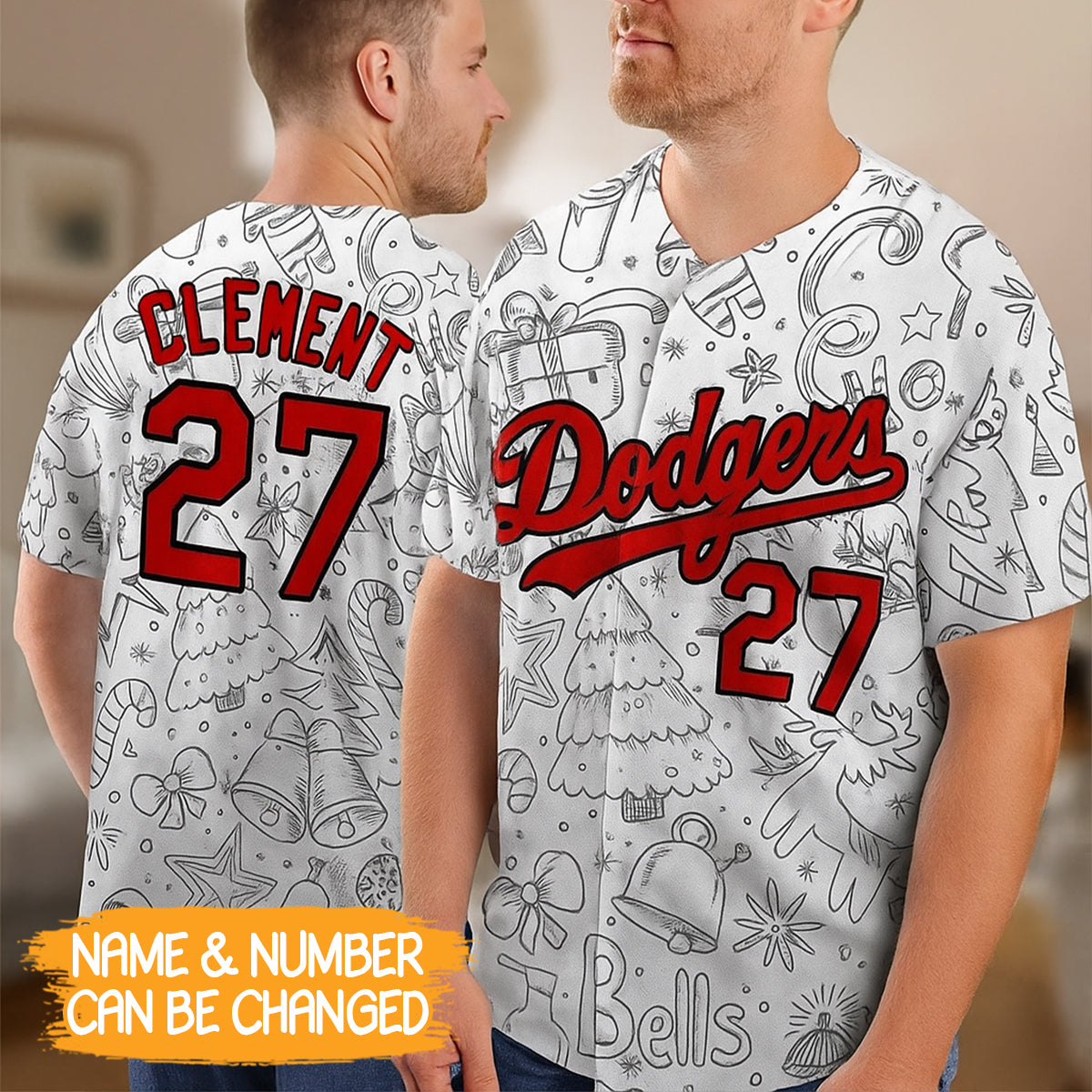 Custom Gray Red-Black Christmas 3D Baseball Jersey- JS47