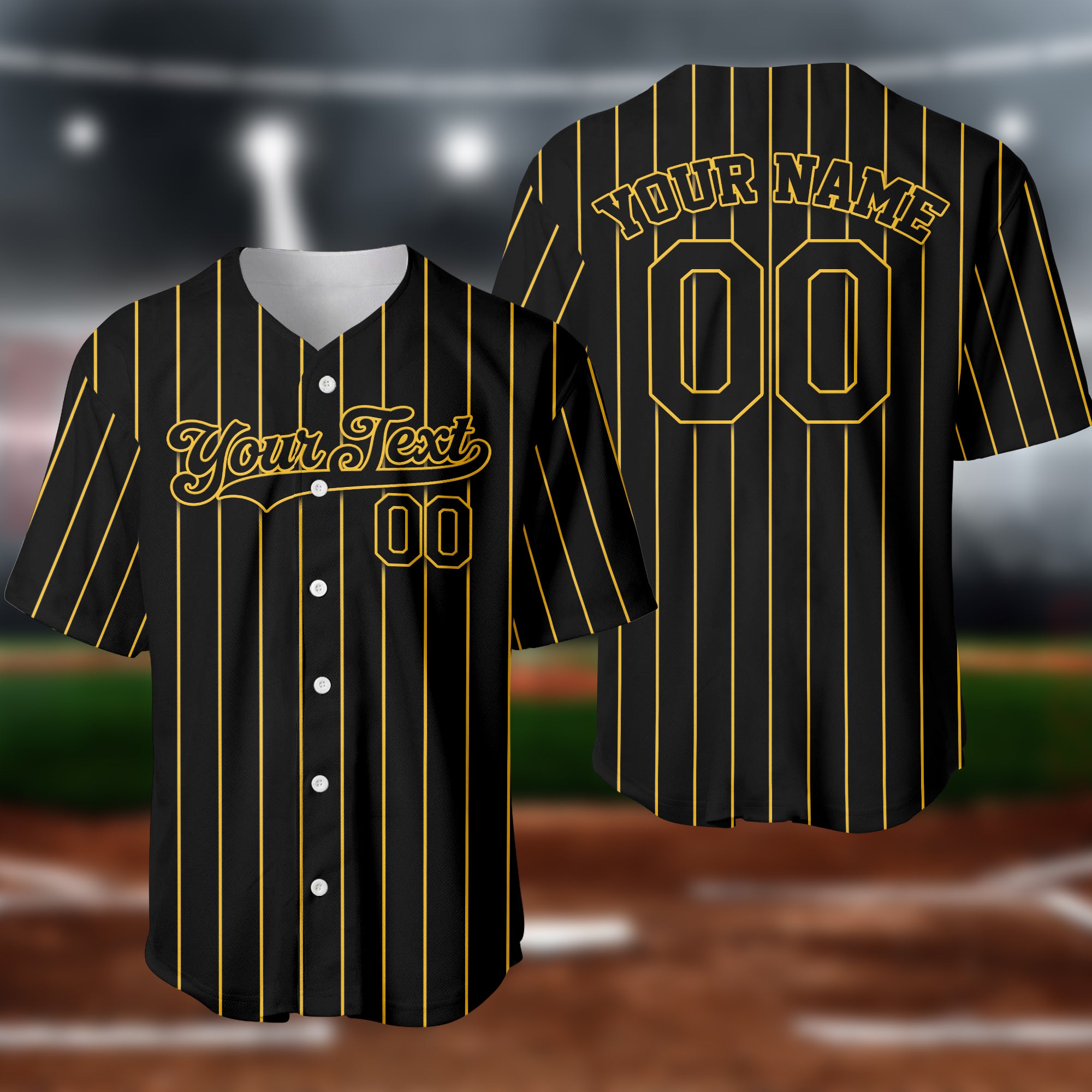 Custom Pinstripe Baseball Jersey with Personalized Name 4