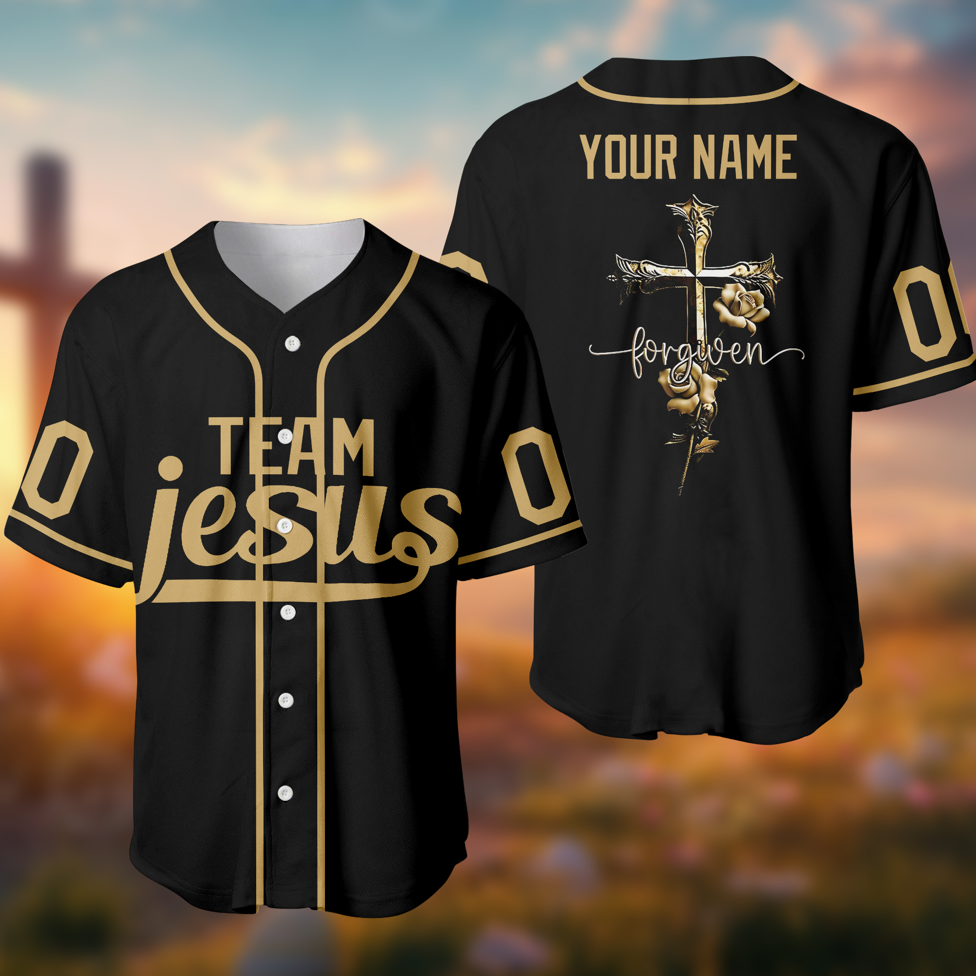 Personalized Christian Jesus Forgiven Baseball Jersey 4