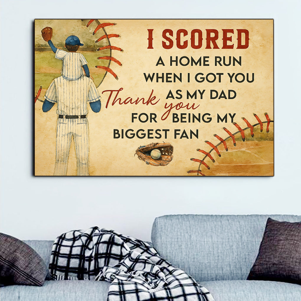 Baseball Dad We Scored A Home Run When We Got You Baseball Canvas 5