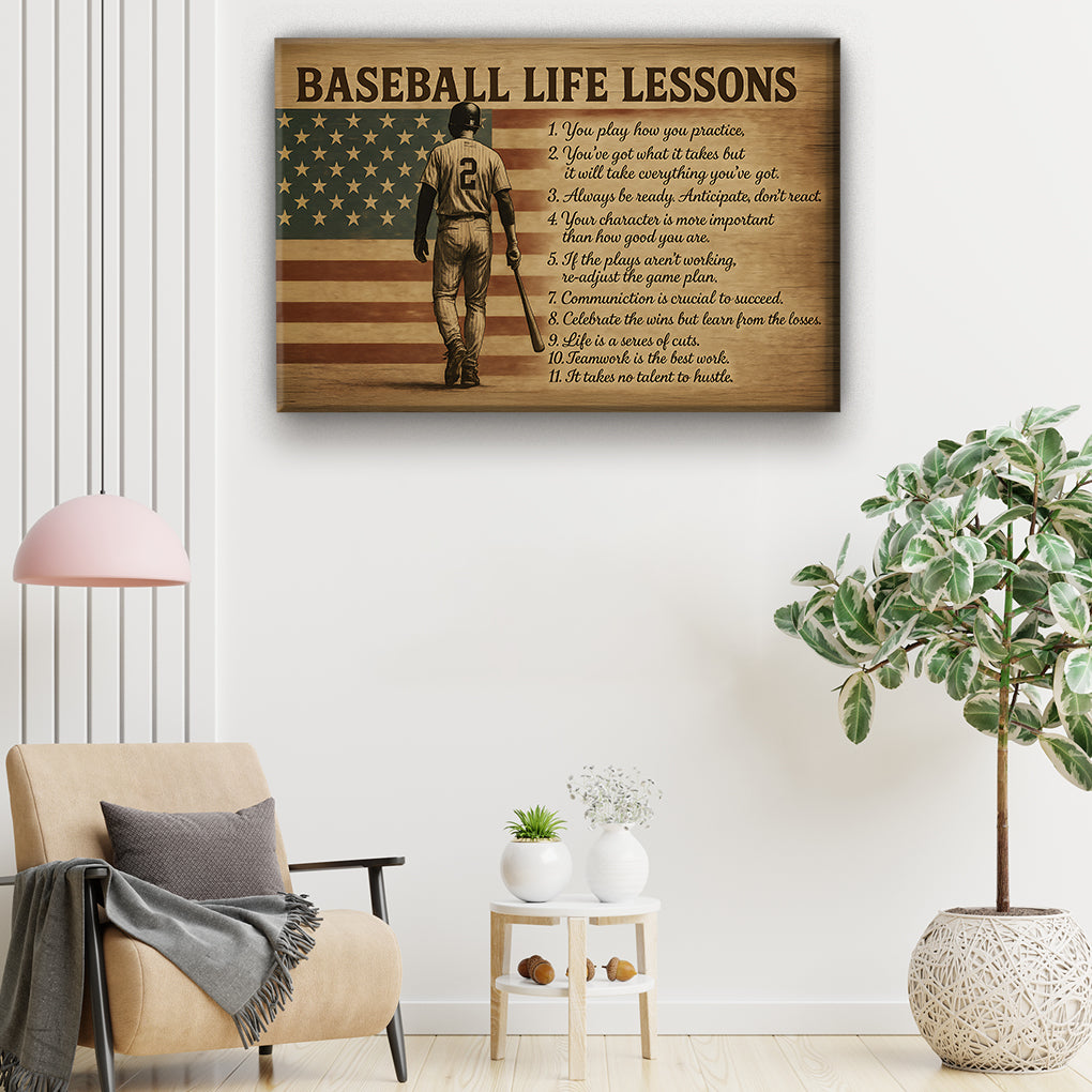 Motivational Baseball Life Lessons Canvas Wall Art for Home, Living Room & Bedroom 5